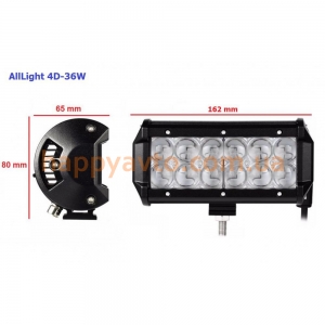 LED фара AllLight 4D-36W 12 chip cree spot 9-30V